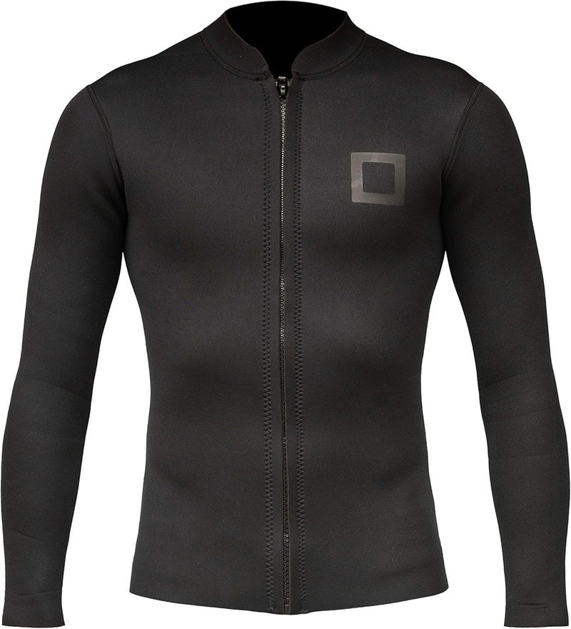 Surf Squared Men's Wetsuit Top Jacket 2mm or 3mm - Neoprene Long Sleeve for Warmth & Comfort, Extended Back Flap - Ideal for Surfing, Snorkeling & Watersports - Large - 3MM - Image 1